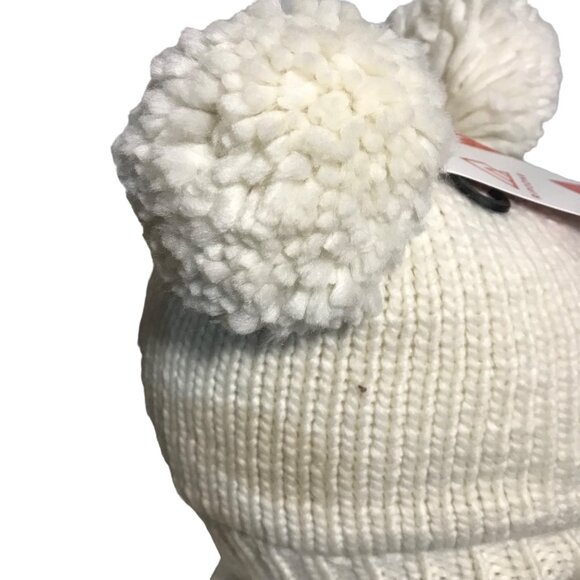 Ripzone Youth White Knit Beanie With Double Pom Poms - Picture 6 of 11